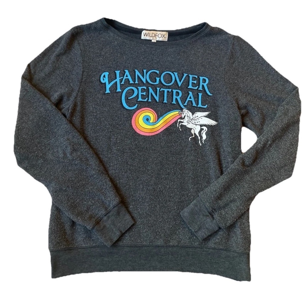 Wildfox Hangover Central Unicorn Sweatshirt Sweater Women’s Sz XS Brunch Fleece - Picture 2 of 10